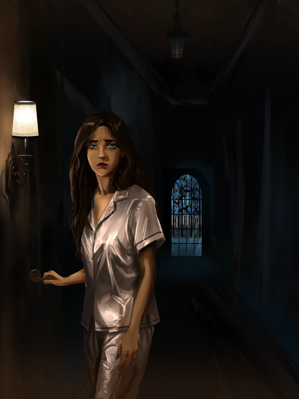 Something in the Hall, finished illustration by Hazel Clark