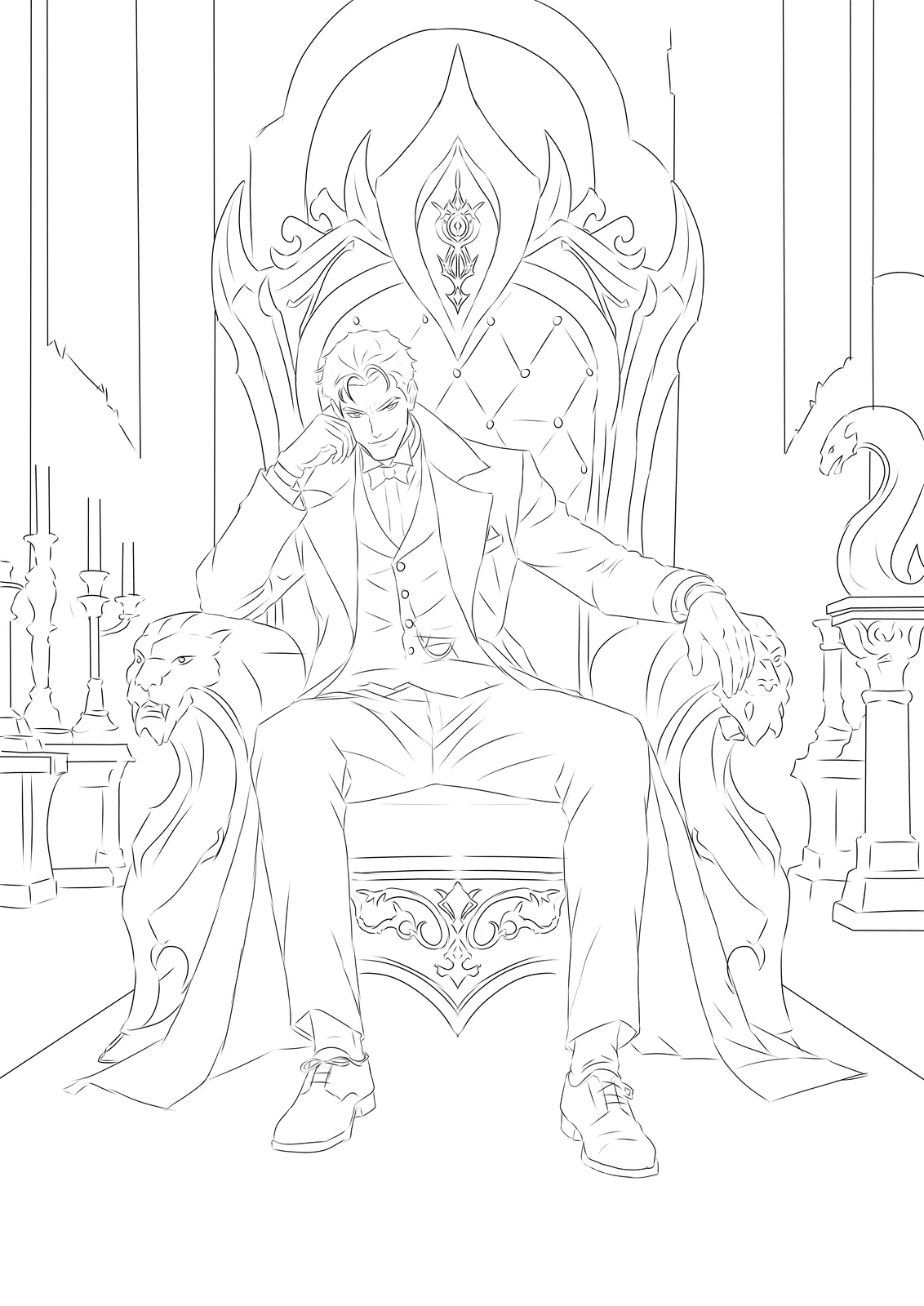 The Reigning House, line art stage