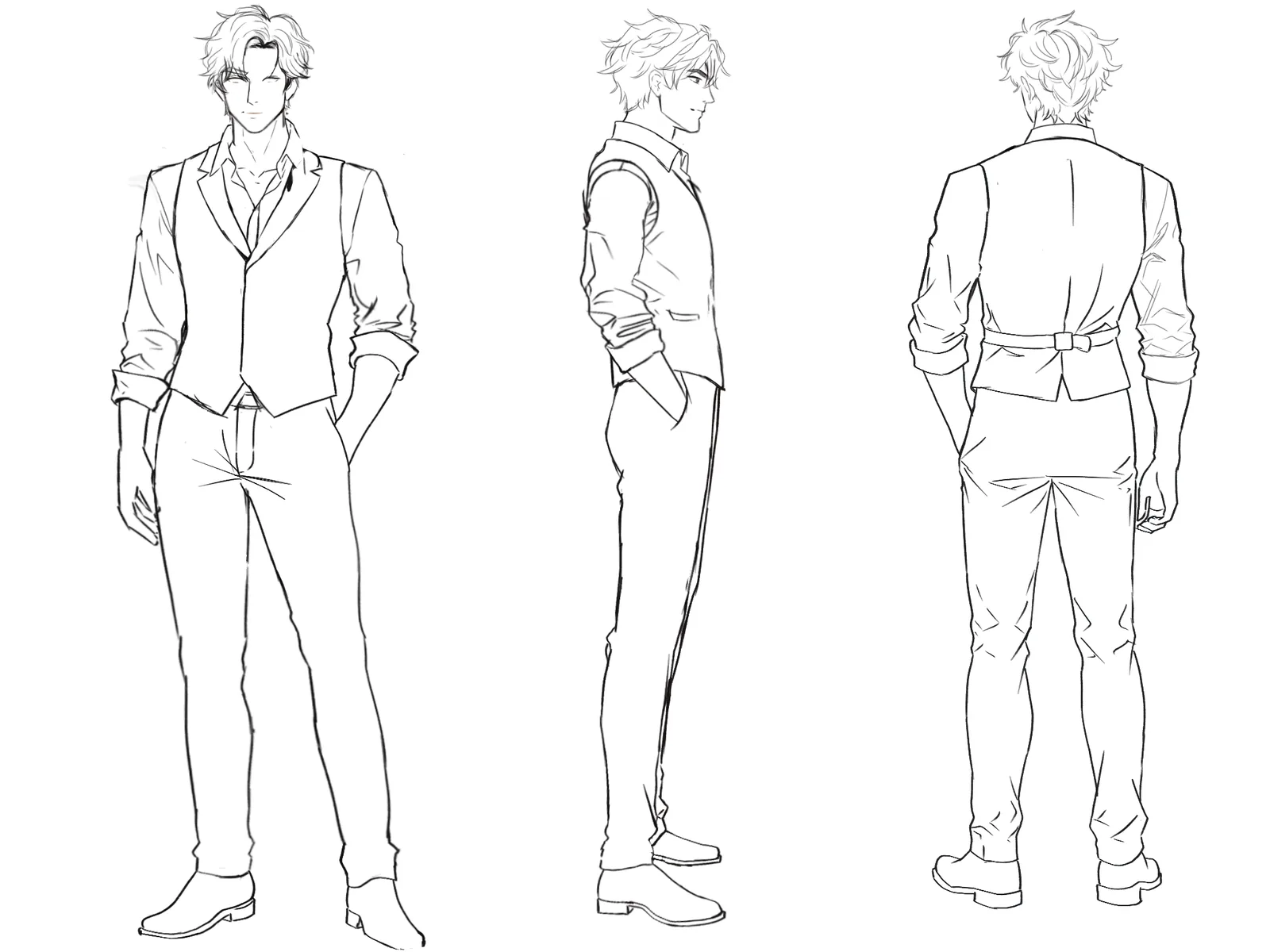 The Broker, line art stage
